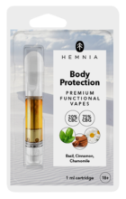 Hemnia Cartridge Body Protection – 20% CBC , 75% CBG, Basil, Cinnamon, Chamomile, 1 Ml